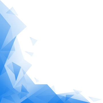 Blue low poly polygon side corner abstract background