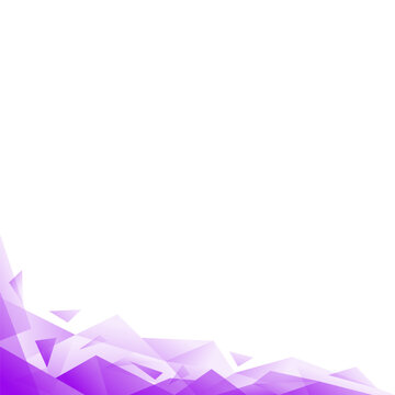Purple low poly polygon bottom corner abstract background
