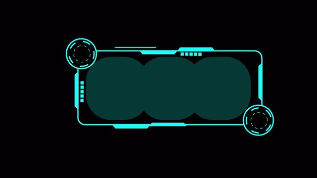 HUD Square Frames animation HUD GUI futuristic element Sci-fi concept design  with circle in the corner 4k in transparent background