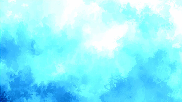 Vector Abstract Ethereal blue sky background, reminiscent watercolor painting capturing tranquility and calm, suitable versatile designs.