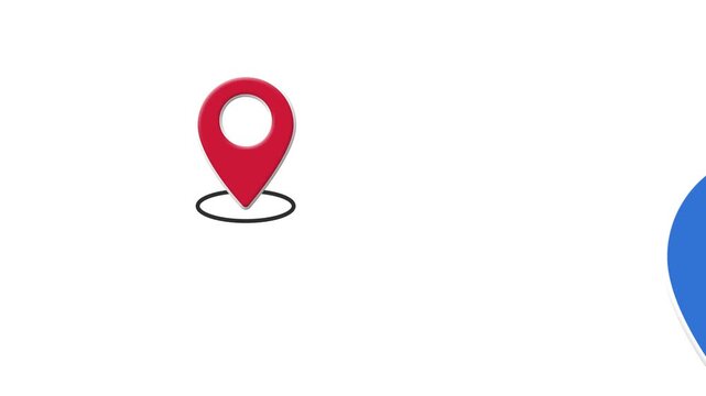 Map Pin Animation with Destination Path and White and Black Background Variations