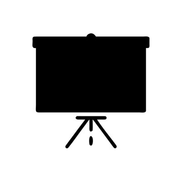 Business presentation board with progress chart and person outline icon vector.