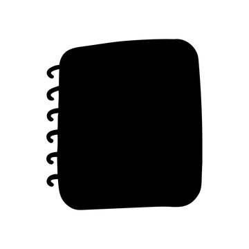 Contact book doodle icon for address and phone number management with yellow highlight art.