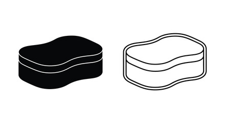 Obraz premium Bento box silhouette black and white line art silhouette