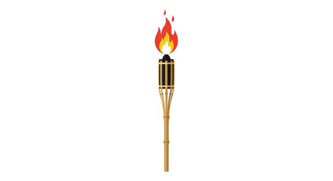 Tiki Torch with Flame 1.