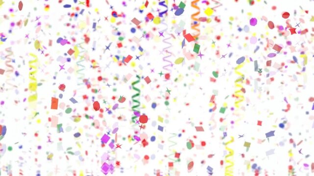 colorful confetti on white
