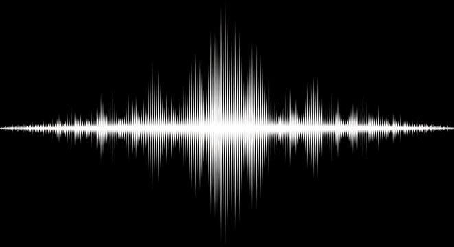 Audio frequency waveform visual representing sound or vibration with waveform frequency vibration technology recording amplitude abstract electronic communication software monitoring