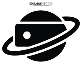 saturn planet with rings silhouette high quality professional detailed modern elegant stylish clean © Crea Vector Designer