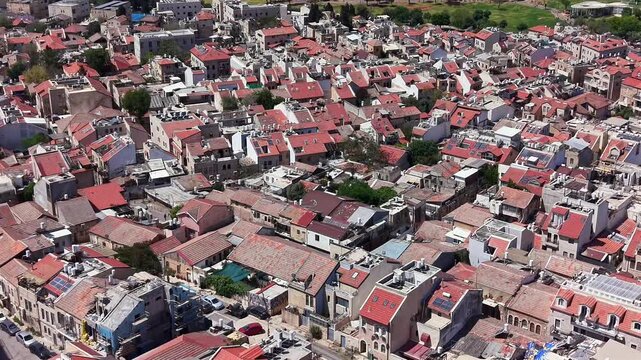 1. Aerial View of Mahane Yehuda Neighborhood, Red Rooftops of Jerusalem