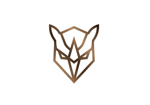 Minimalist geometric owl head logo icon in bronze gradient