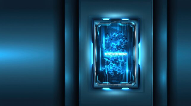 Futuristic Representation of Testosterone Molecule