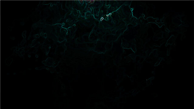 Abstract Vector wispy teal smoke or cloud texture isolated on black background evoking mystery, obscurity and ethereal concept.