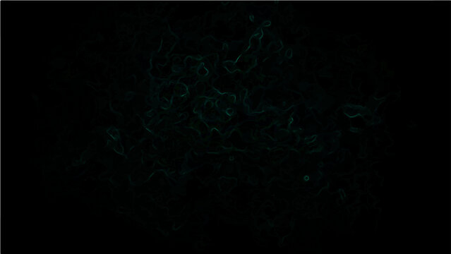 Abstract Vector dark green fractal pattern, elegant curved line and glowing futuristic design in dark deep space with dynamic energy.