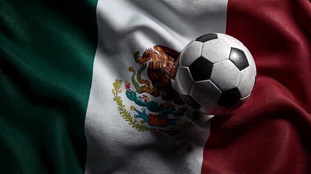 soccer ball with mexican flag &ndash; football concept for world cup 2026
