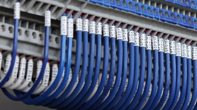 Marking electrical wiring wires with thermally printed nylon tape. 