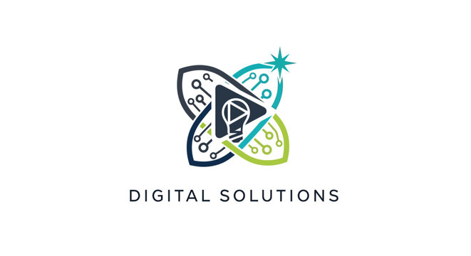 Digital solutions company logo design.