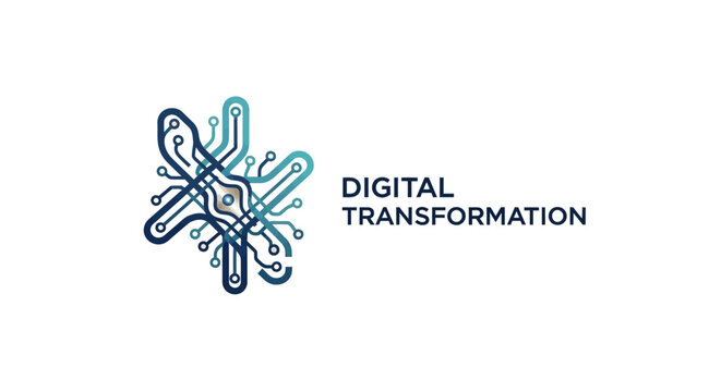 Digital transformation technology concept logo design.