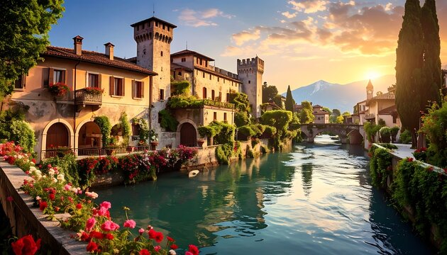 Italian village canal
