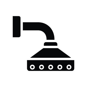 Minimalist glyph black and white icon of a vintage steam locomotive engine with smoke stack and wheels