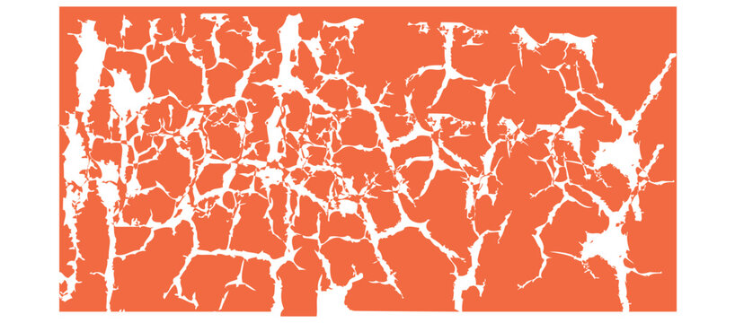 Abstract orange and white crackle texture design