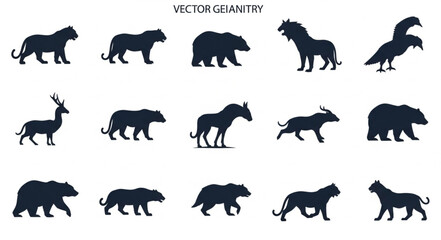 Collection of Silhouette Animals Vector Illustration. © Astagfir
