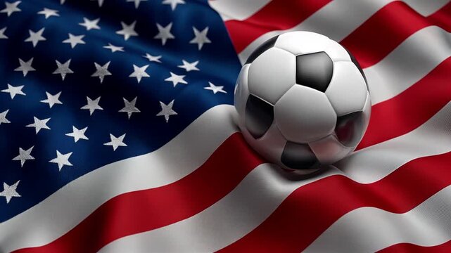 soccer ball with us american flag &ndash; concept for world cup and mls