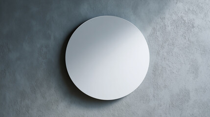 Modern round wall mirror on clean surface