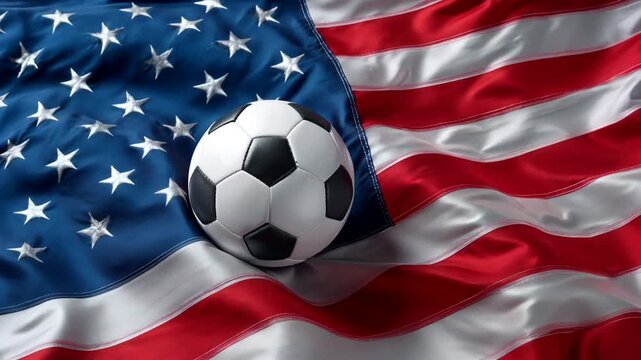 soccer ball with us american flag &ndash; concept for world cup and mls