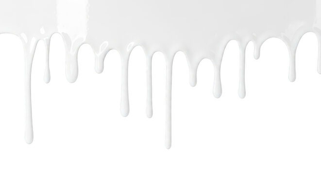 Gray paint dripping down white wall