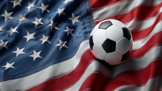 soccer ball with us american flag &ndash; concept for world cup and mls