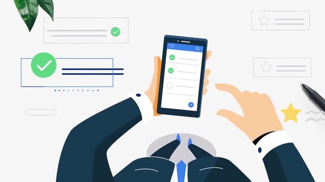 Mobile App Usage Animation &ndash; Smartphone Interface and Digital Interaction