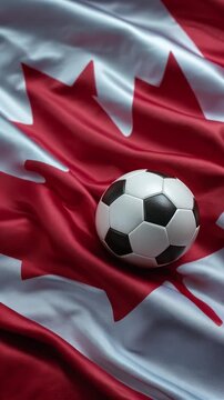 soccer ball with canadian flag &ndash; concept for world cup and mls