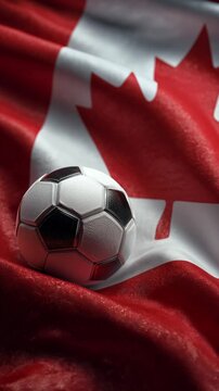 soccer ball with canadian flag &ndash; concept for world cup and mls