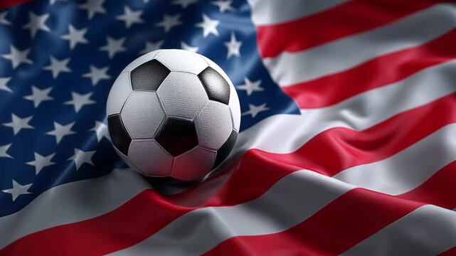 soccer ball with us american flag &ndash; concept for world cup and mls