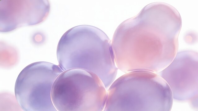 Purple and pink translucent bubbles