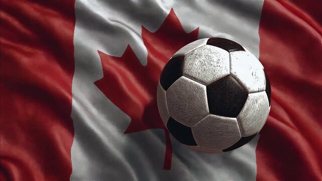 soccer ball with canadian flag &ndash; concept for world cup and mls