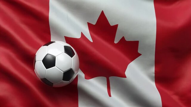 soccer ball with canadian flag &ndash; concept for world cup and mls