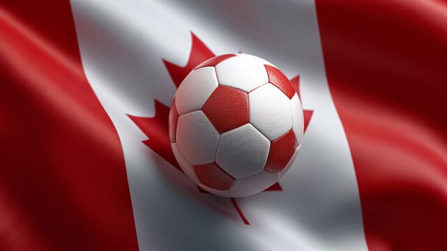 soccer ball with canadian flag &ndash; concept for world cup and mls