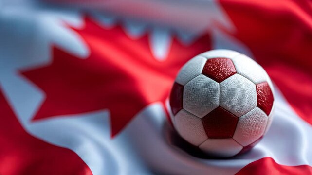 soccer ball with canadian flag &ndash; concept for world cup and mls