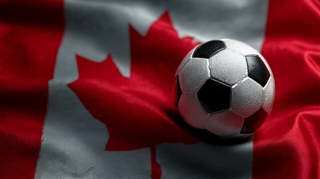 soccer ball with canadian flag &ndash; concept for world cup and mls