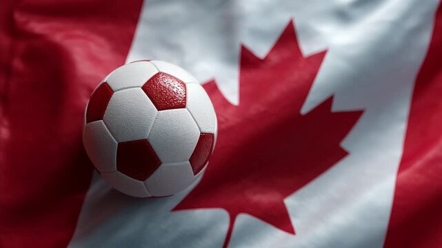 soccer ball with canadian flag &ndash; concept for world cup and mls