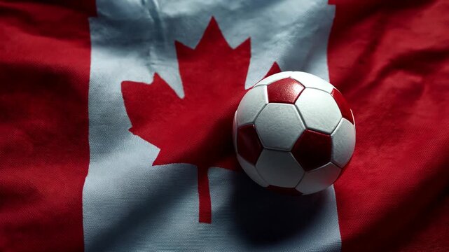 soccer ball with canadian flag &ndash; concept for world cup and mls