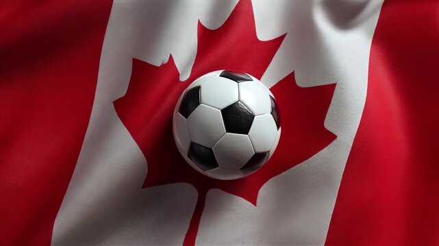 soccer ball with canadian flag &ndash; concept for world cup and mls