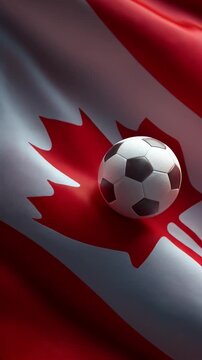 soccer ball with canadian flag &ndash; concept for world cup and mls