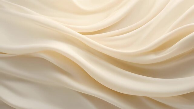 Silk Waves Cream Fabric Background Video for Elegant Editing