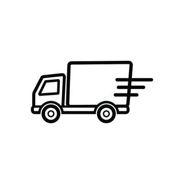 Black and White Line Truck Charging Electric vehicle