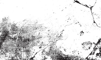 Obraz premium Abstract vector distressed black and white background with cracks. Grunge texture. Old cracked wall with plaster, concrete, and cement.