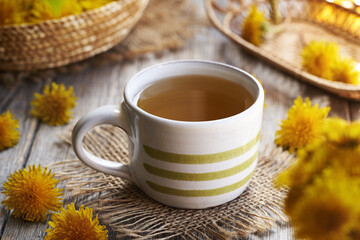 Dandelion tea in a cup in spring © Madeleine Steinbach