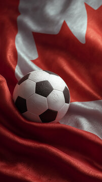 soccer ball with canadian flag &ndash; concept for world cup and mls