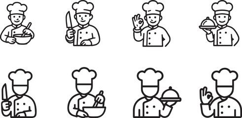 Obraz premium Gemini saidVector illustration set of cartoon people characters featuring a doctor, nurse, chef, and happy family with children and a baby smiling in fun winter drawing icons